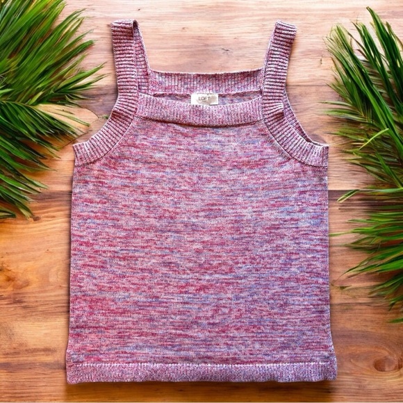 LOFT Multicolor Knit Tank Top - Size Large - Picture 5 of 13